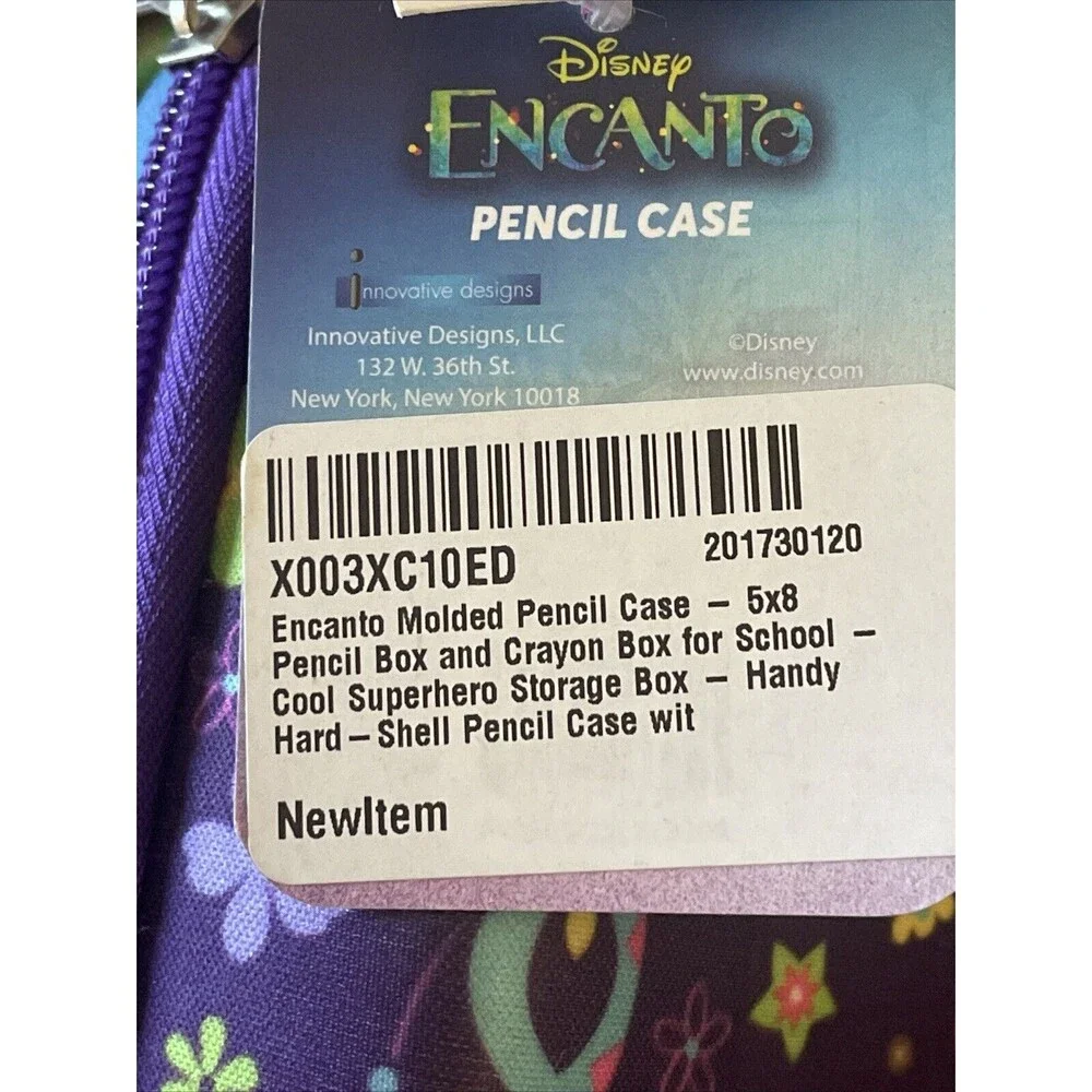 Disney Encanto Molded Pencil Case – 5x8 Pencil Box and Crayon Box for School NEW
